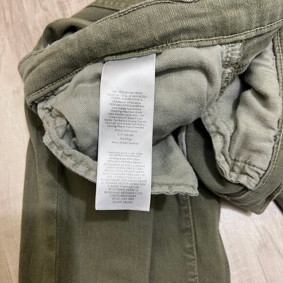 Current/Elliott The Fling Slim Boyfriend Green Jeans Size 26 - Picture 12 of 12